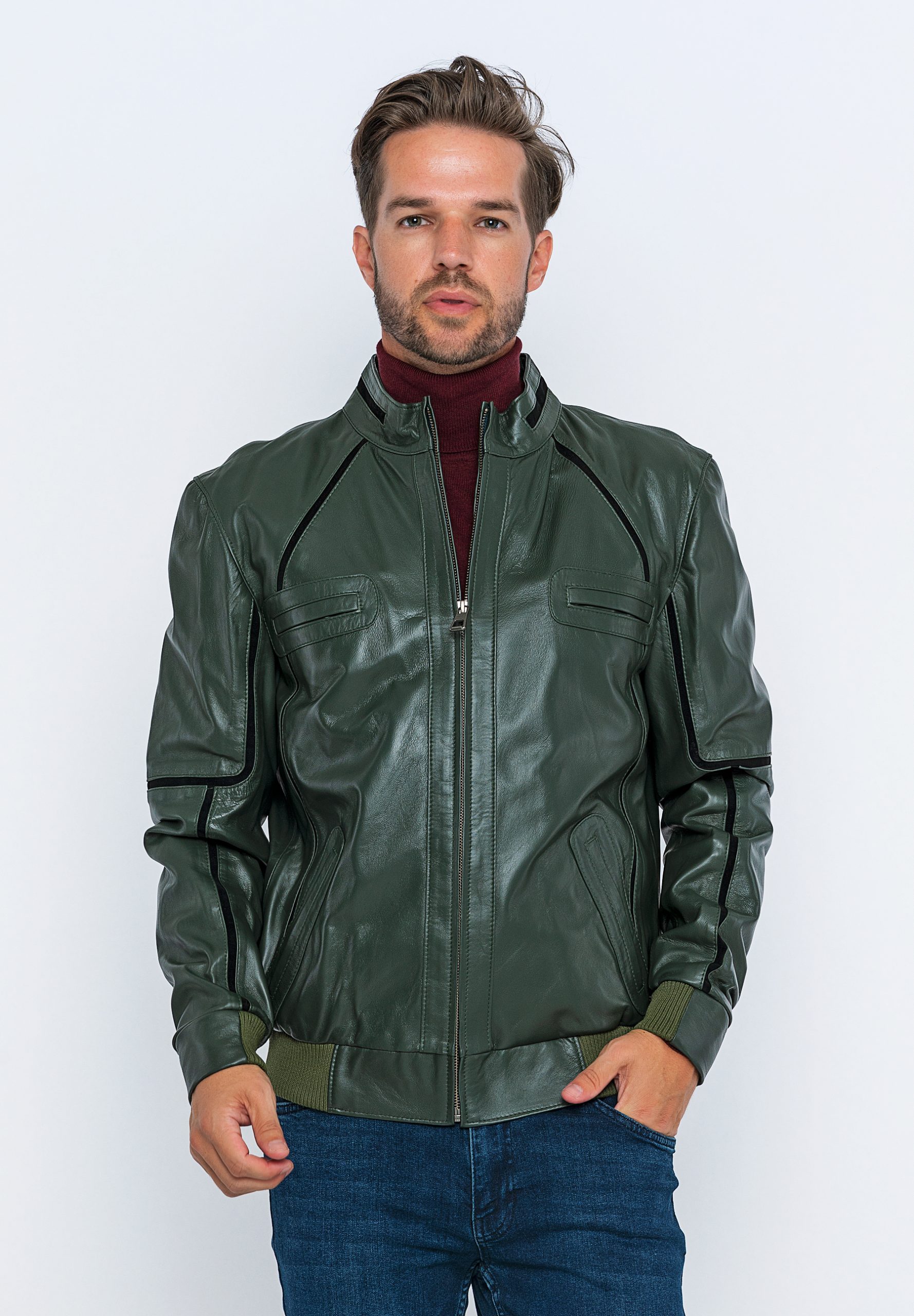 Men's Green Leather & Faux Leather Jackets | Nordstrom